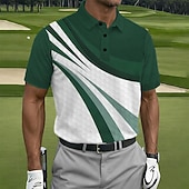 abordables Polo de golf para hombre-Hombre Geométrico Golf Camisetas polo deportivas Manga Corta Camisas de polo Camisas con cuello Casual Ropa Deportiva Botones Primavera verano Azul Piscina Morado Verde Trébol