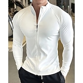 levne Běžecké tričko a tílka-Pánské Jednobarevné Koşu Tişörtü Stahovací tričko Jaro Podzim Zapni Dlouhý rukáv Rychleschnoucí Komprese Odvod vlhkosti Cvičení v tělocvičně Aktivní trénink Cvičení Černá Bílá Šedá sportovní oblečení