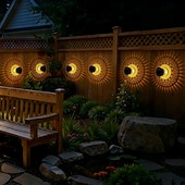 levne Venkovní nástěnná světla-2 ks venkovní solární vodotěsné kreativní duté válcové železné projekční nástěnné osvětlení, závěsné lucerny pro zahradu, dvůr, cestu, trávník, schodiště, krajinářské osvětlení, venkovní dekoraci