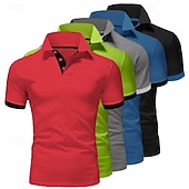 economico Polo classica da uomo-Per uomo Polo Maglia da golf Casuale Sportivo Classico Manica Corta Essenziale Tinta unica Semplice 5 pezzi Confezione multipla Estate Primavera Tutte le stagioni Vestibilità aderente 1 2 3 4 5 6 Polo