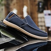cheap Slip-On Casual Shoes-Men's Beige Canvas Slip-On Shoes, Soft Lightweight Construction, Minimalist Casual Style, Suitable for Everyday Wear, Travel &amp; Leisure