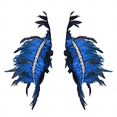 abordables Accessoires-Carnaval 2026 Accessoires de Carnaval de Rio Samba Épaulières Femme Plumes Rouges avec Bord en Strass Costume de Performance Festival Brésilien