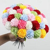 cheap Artificial Flower-18 Bunches Multicolor Realistic Artificial Chrysanthemum Flowers - Maintenance-Free Faux Floral Arrangement Bouquet in White Red Pink Yellow Green-Gray - Suitable for Home Wedding Party Table Centerpiece