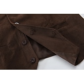 economico Gilet da uomo-Per uomo Gilet in velluto a coste Gilet Quotidiano All'aperto Vintage Primavera Autunno Tasca Bottoni Nylon Confortevole Semplice Monopetto Un Bottone Scollo a V Vestibilità regolare Nero Blu marino