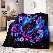 Недорогие Тонкие одеяла и пледы-Флисовые одеяла Плед для дивана Бабочка Классика Современное 3D Диван Кровать Декоративное одеяло Теплое одеяло Домашний декор