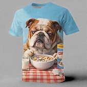 economico Magliette con stampa animale-Per uomo Animale Cane Divertente Maglietta Manica Corta maglietta Stampa 3D Girocollo Camicia Esagerato Designer Feste Ferie Blu Blu 2# Estate Primavera Abbigliamento S M L XL XXL XXXL