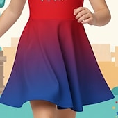  Mädchen' 3D Grafik Kleid Kurzarm 3D-Druck Sommer Frühling Täglich Urlaub Party Niedlich Basic Lässig Kinder 4-12 Jahre Freizeitkleid A Linie Kleid Knielang Normale Passform