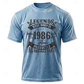  40th Birthday Legends Were Born In 1986 Genuine One Of A Kind Quality Limited Edition Aged Perfectly All Original Parts Mens Blue Mineral Wash T Shirt Clothing Apparel S M L XL XXL XXXL