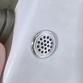 זול ציוד ניקיון-חבילה של 4 כיסויי גלישה לכיור, מכסה חור גלישה מנירוסטה עם ידית דקורטיבית, אטום לדליפות, התקנה קלה, אביזרי כיור אמבטיה ומטבח מודרניים