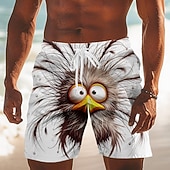 preiswerte Tiere &amp; Vögel-Herren Cartoon Küken Frizzle Chickens Badehosen Badeshorts Boardshorts Mittlere Taille Hawaiianisch Lustig Strandurlaub Seitentaschen Netzfutter Elastischer Kordelzug in der Taille Designer Bekleidung