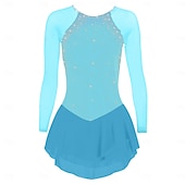 halpa Taitoluistelupuvut-Taitoluistelupuku Naisten Tyttöjen Luistimet Hameet Violetti Musta Valkoinen Avoin selkä Silmukka Spandex Erittäin elastinen Kouluts Kilpailu Luisteluasu Klassinen Kristalli / Strassi Pitkähihainen