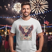  Patriotisk T-skjorte Grafisk T-skjorte USA Retro / vintage Patriotisk T-skjorte 1776–2026 til Unisex Voksne 3D-utskrift for Uavhengighetsdag 4. juli