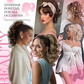 cheap Ponytails-Clip on Ponytails for Women - 12 Inch Curly Ponytail Extension, Wavy Pony Tails Hair Extensions, Synthetic Hair Extensions Ponytail, Clip in Ponytail