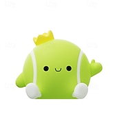 billige Dekorative lys-Tennis nattlampe i silikon med kran, myk LED-nattlampe med berøringskontroll, 2 dimbare nivåer, øyevennlig glød, oppladbar nattlampe til barnerom, søt gave til tenniselskere