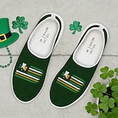 preiswerte Männer Schuhe-Herren-Sneaker zum St. Patrick's Day mit grünem Kleeblattmuster, bequeme Sneaker im sportlichen Stil für Paraden, Partys und Festlichkeiten