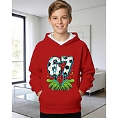 Недорогие Мальчиковый 3D Забавный Юмор-Мальчики 3D Графика Футбол Забавный сленг 67 Толстовка Pullover Длинный рукав 3D печать Весна Осень Спорт Мода Уличный стиль Дети 4-12 лет Капюшон на открытом воздухе Повседневные Стандартный