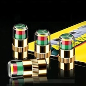 olcso Járműszolgáltatás-4 db gumiabroncsnyomás-ellenőrző szelepszár-sapka, 2,4 bar 36 psi autó gumiabroncsnyomás-ellenőrző érzékelő kijelző 3 színű szemriasztással, univerzális szelepszár-sapkák autókhoz