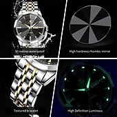 billige Kvartsklokker-Ny Olevs herreklokke for forretningsbruk, kvarts, med lysende kalender og ukevisning, diamantbesatt, uformell og moteriktig vannavstøtende sportsklokke for menn