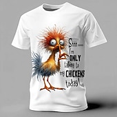  Ανδρικά Ζώο Αστείος Μπλουζάκι Κοντομάνικο Κοντομάνικη μπλούζα 3D εκτύπωση Στρογγυλή Ψηλή Λαιμόκοψη Πουκάμισο Εξωγκωμένος Υψηλής Ποιότητας Πάρτι Αργίες Μαύρο Λευκό Λευκό 2 Καλοκαίρι Άνοιξη Ρούχα Τ M L