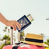 levne úschovna zavazadel a cestování-Pouzdro na pas s blokováním RFID pro ženy a muže, kožená cestovní peněženka na pas s kovovým 3D kovovým odznakem, pouzdro na cestovní doklady, příslušenství