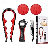 ieftine Deschizătoare-Deschizător de borcane pentru mâini slăbite, seniori cu artrită, deschizător de sticle multifuncțional 5 în 1, deschizător de capac pentru mâini artritice cu mâner antiderapant din cauciuc pentru