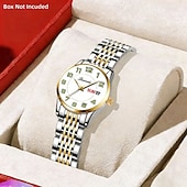 billiga Kvartsklockor-Klassisk Damklocka Original Kvarts Klocka Rhinestone Urskiva Luminös Datum och Kalenderfunktion Trendig Moderiktiga Affärsluxusklocka Bästa Val för Födelsedagspresent Mors Dag