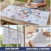 Недорогие 250-летие США-Раскраска к 250-летию США, размер 31*72 дюйма, тематическая раскраска к 250-летию для класса, дня рождения, вечеринки в честь Дня независимости Америки, универсальное использование в качестве настенного декора или скатерти.