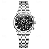 abordables Montres à quartz-Cadeau de la fête des mères OLEVS montre-bracelet pour femmes calendrier lumineux décontracté montre en acier inoxydable