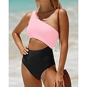 رخيصةأون راش غاردز ون بيس-نسائي ثوب السباحة لباس السباحة ون بيس لون سادة سريع جاف عالية المرونة بدون كم ملابس السباحة تزلج على الماء عطلة سباحة الصيف