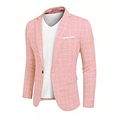 Χαμηλού Κόστους Ανδρικά Κλασικά Σακάκια-Ανδρικά Μπλέιζερ Ελαφρύ παλτό Causal Καθημερινά Παραλία Κομψό Μοντέρνα Καλοκαίρι Άνοιξη POLY Καρό Καρό / Τετραγωνισμένο Ελαφρύ Καρό μοτίβο Καθημερινά Μονόπετο Ενός Κουμπιού Χρωματιστή ζακέτα