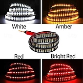 olcso vízálló szalaglámpák-teherautó hátsó ajtó lámpája, teherautó hátsó ajtó rúdja háromsoros LED-szalag piros fékfehér hátrameneti szekvenciális borostyánsárga irányjelzőkkel, villogó fényekkel