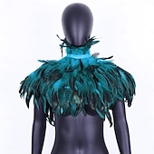 olcso kiegészítők-Karnevál 2026 Riói Karnevál Szamba Kiegészítők Nők Fekete Toll Köpeny Sál Magas Gallérral Brazíliai Fesztivál Előadói Jelmez