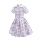economico Vestiti-Anni 1950 Retrò Vintage Midi Abito Swing Vestito Svasato Maniche corte Aderente &amp; Svasato Altalena a dondolo Costume Ragazze Giornata universale dell'infanzia Mascherata Vacanza Abbigliamento