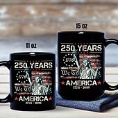 tanie Kubki i filiżanki-Kubek z okazji 250. rocznicy Stanów Zjednoczonych, prezent patriotyczny, ceramiczny kubek do kawy z okazji półpięćsetnej rocznicy, 1776–2026, Ameryka 250, prezent na Dzień Niepodległości dla mężczyzn