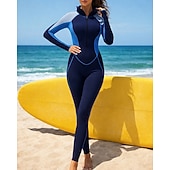 halpa One Pieces Rash Guards-Naisten Ihottumissuoja Uimapuku uimapuvut Tilkkutäkki Sulkea jnk vetoketju UV suoja Elastinen Pitkähihainen Uima-asut Uimapuku Lainelautailu Sukellus Uinti Kevät