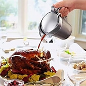 levne Šálky a hrnečky-Nerezový omáčník o objemu 500/750 ml s výklopným víkem, izolovaný omáčník, ideální pro nalévání omáčky a smetany, bezpečný pro mytí nádobí, ideální pro domácí i restaurační použití