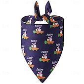cheap Bandanas &amp; Hats-Pet Neckerchief Cartoon Bunny Pattern Easter Festival Bandana Bib Cat Printing Saliva Towel Dog Triangle Scarf for All Seasons