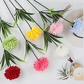 cheap Artificial Flower-18 Bunches Multicolor Realistic Artificial Chrysanthemum Flowers - Maintenance-Free Faux Floral Arrangement Bouquet in White Red Pink Yellow Green-Gray - Suitable for Home Wedding Party Table Centerpiece