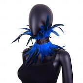 cheap Accessories-Carnival 2026 Rio Carnival Samba Accessories Women's Red Feather Choker Collar, Gothic Vampire Devil Costume Necklace Brazil Festival Performance Costume