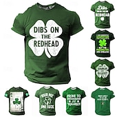 economico T-shirt 3D da Uomo-San Patrizio Per uomo Grafico Trifoglio Irlandese fortunato Maglietta Manica Corta maglietta Stampa 3D Girocollo Camicia Quotidiano Designer Casual Sport all'Aperto Ferie Uscire Blu verde 1# Verde 2#