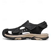 ieftine sandale de exterior-Sandale bărbătești kaki pentru exterior, protecție cu vârful închis, sistem de ajustare, stil ușor și confortabil pentru drumeții, camping și purtare zilnică