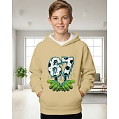 Недорогие Мальчиковый 3D Забавный Юмор-Мальчики 3D Графика Футбол Забавный сленг 67 Толстовка Pullover Длинный рукав 3D печать Весна Осень Спорт Мода Уличный стиль Дети 4-12 лет Капюшон на открытом воздухе Повседневные Стандартный