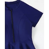 Χαμηλού Κόστους Rash Guards One Pieces-Γυναικεία Πρότυπο Προστατευτικά Τανκίνι και μπικίνι για σέρφινγκ Μαγιό Μονόχρωμο Κουμπώσου Προστασία UV Ελαστικό Κοντομάνικο Μαγιό Σέρφινγκ Καταδύσεις Κολύμβηση Καλοκαίρι