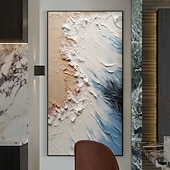 abordables Peintures paysages-Mintura, peinture à l'huile sur toile représentant des vagues océaniques, peinte à la main. Art mural moderne, abstrait et texturé, idéal pour la décoration intérieure. Toile roulée, sans cadre ni