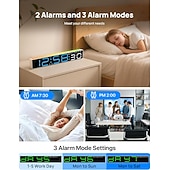 お買い得  スマートデコレーションライト-デジタル目覚まし時計、寝室用デジタル時計、10色に変化するナイトライト、DST、明るさ調節可能、ベッドサイド用ダイナミック音楽同期、ゲーミングPC &amp;テレビのバックライトストリップの装飾
