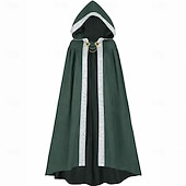 voordelige Capes &amp; Kappen-Retro vintage Middeleeuws Renaissance Kaap Mantel kapmantel Vampieren Kostuum Uniseks Keltisch Fantasie Halloween Carnaval Prestatie LARP Volwassenen Mantel