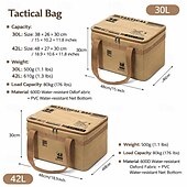 cheap Outdoor Storage-Large Capacity Outdoor Folding Storage Bag, Waterproof Portable Camping &amp; Picnic Organizer for Cookware, Pots, Tableware, Gas Canister, Shockproof Tactical Outdoor Carry Bag