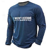  Ανδρικά Αστεία αργκό Μπλουζάκι Μακρυμάνικο Κοντομάνικη μπλούζα 3D εκτύπωση Στρογγυλή Ψηλή Λαιμόκοψη Πουκάμισο Μοντέρνα Καθημερινά Βασικό Causal Καθημερινά Δρόμος Θαλασσί Μαύρο Ρουμπίνι