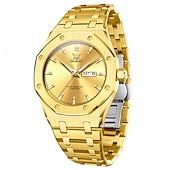 levne Quartz hodinky-OLEVS Muži Křemenný Minimalistický Módní Hodinky na běžné nošení Obchodní Svítící Kalendář Datum týden VODĚODOLNÝ Ocel Hodinky