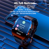 tanie Smartwatche-Lokmat appllp 3 max smartwatch 2,02 cala 4G LTE komórkowy smartwatch telefon krokomierz przypomnienie o połączeniach monitor aktywności kompatybilny z Androidem, iOS, GPS unisex, połączenia bez użycia rąk, sterowanie multimediami ipx-4 55 mm